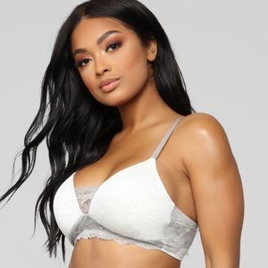 New Femme Modal Wireless Bra Ivory/Gray Size 38C